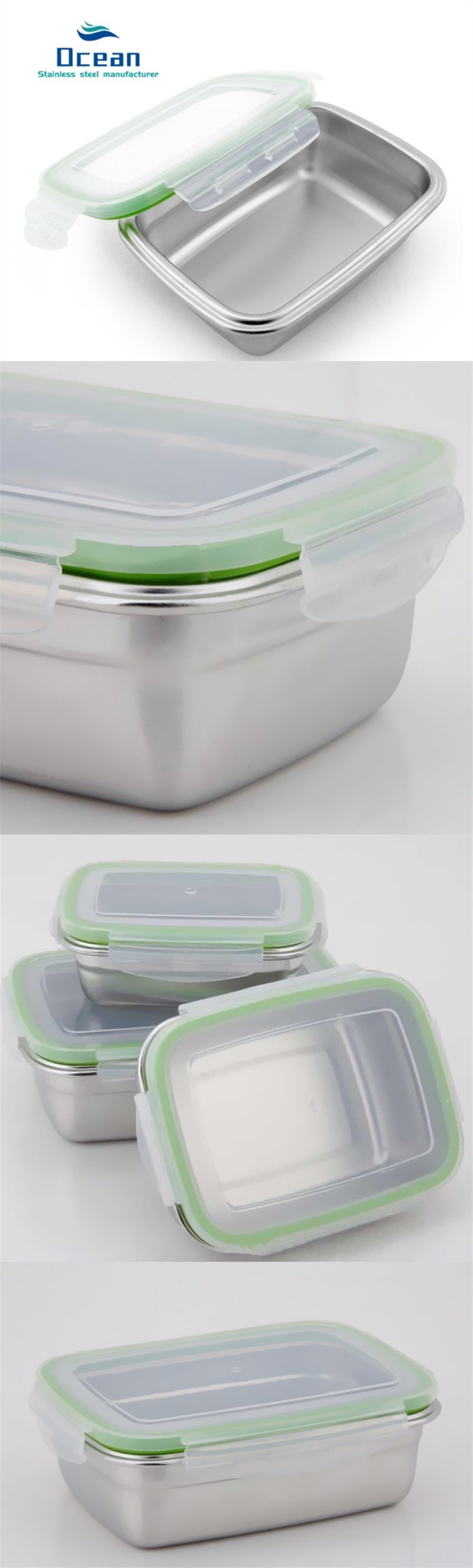 Korean Style 201 Stainless Steel Bento Box Seal Food Storage Container (5)