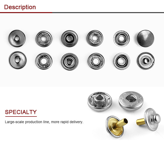 Monocolor Combined Round Metal Button Eyelet for Bags