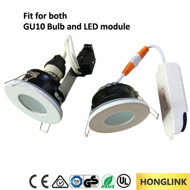 Replaceable LED Module/ GU10 Spotlight Bathroom Light, IP44 Downlight