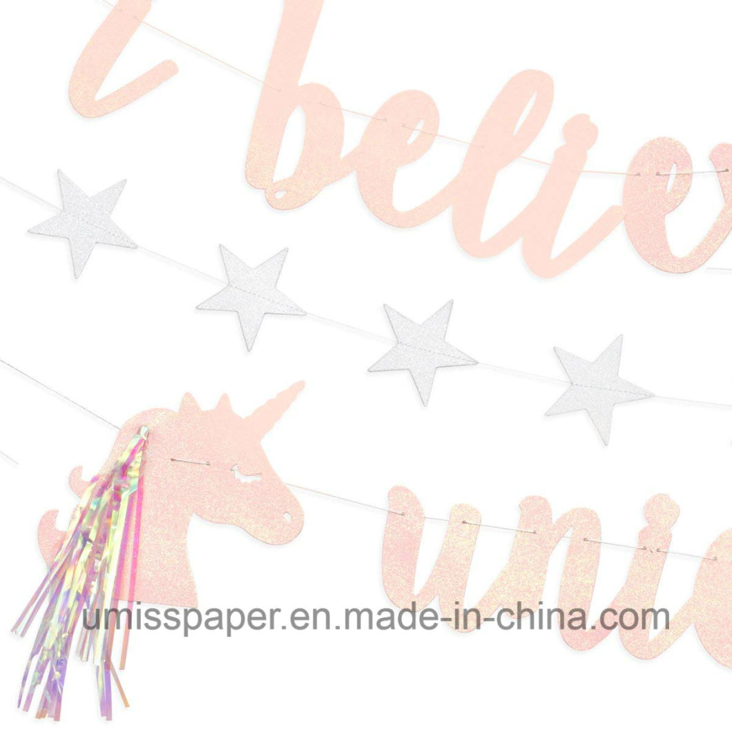 Umiss Paper Unicorn Decorations Banner Unicorn Party Decoration Party Supplies OEM