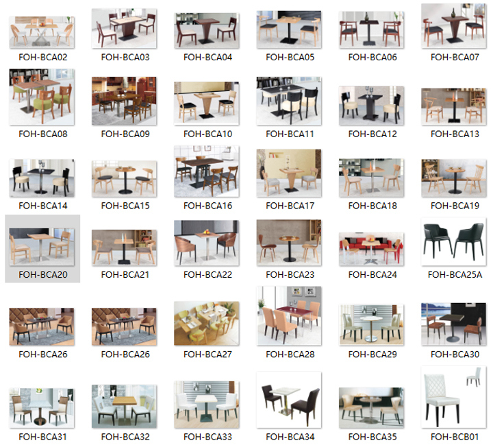 High End Solid Wood Dining Restaurant Chairs and Tables (FOH-BCA59)