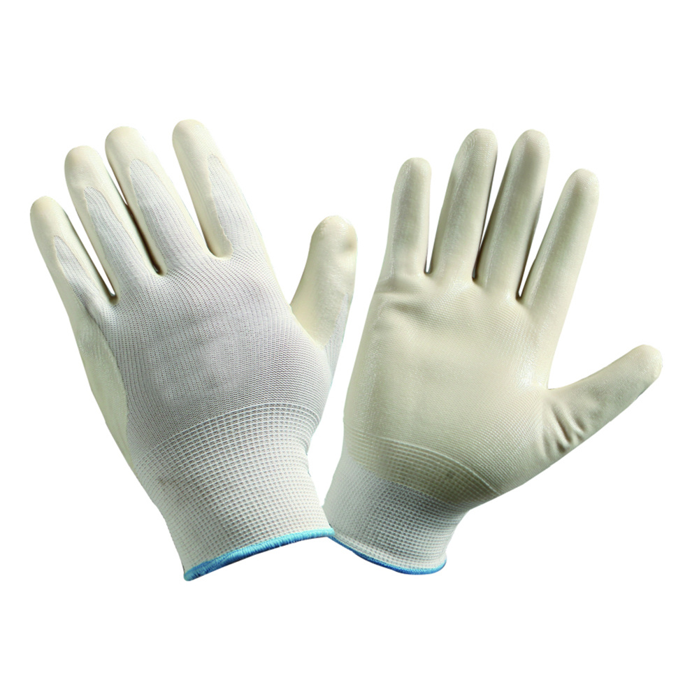 13 Gauge Polycotton/Nylon Liner Water Based PU Palm Coated Glove Safety Electronic Work Labor Gloves