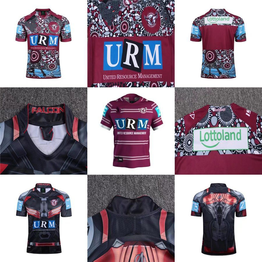 Inexpensive Manly Warringah Sea Eagles Indigenous Falcon Marvel Rugby Jerseys