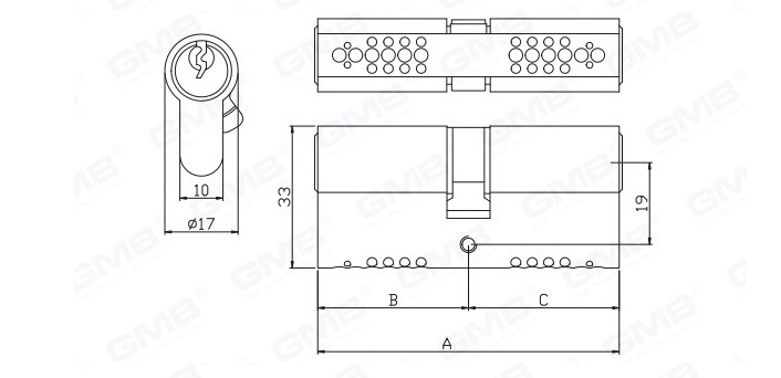 En 1303 High Security Mortise Euro Profile Standard Door Lock Cylinder/ Door Lock/ Brass Cylinder (GMB-CY-22)