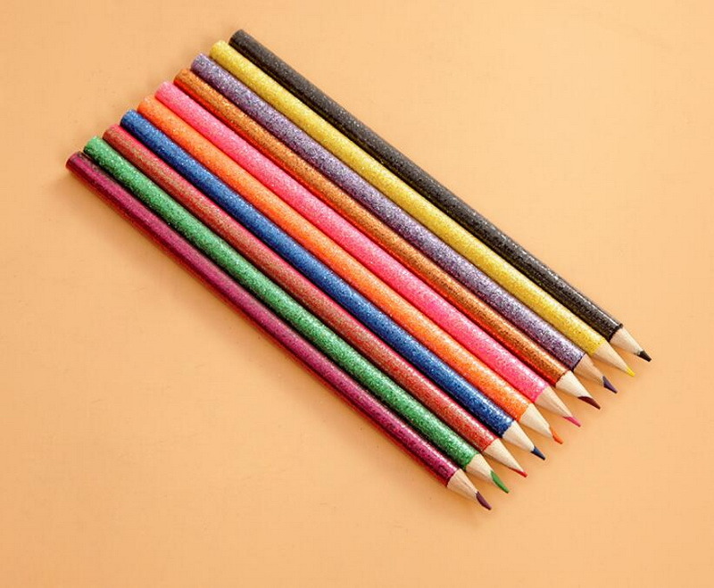 Eco-Friendly Standard Colorful Glitter Pencil Hb Lead Wooden Pen