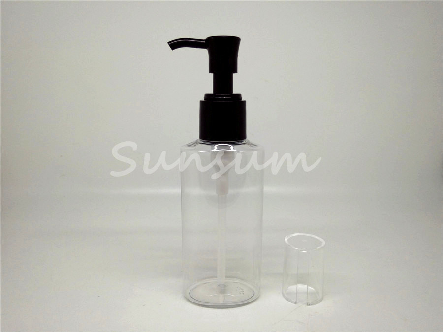 Black Clear Color Shampoo Bottle with Personal Care Lotion Pump