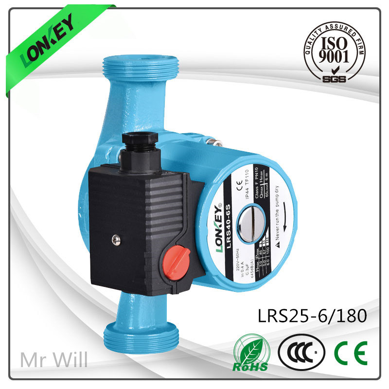 100W Three Speed Household Cast Iron Wilo Circulation Pump: Lrs25-6s/180