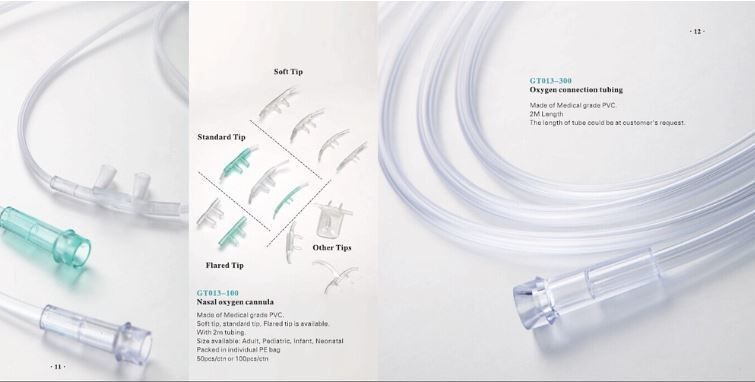 Disposable Child Pediatric Soft Tip/ Flared Tip/ Standard Tip Nasal Oxygen Cannula