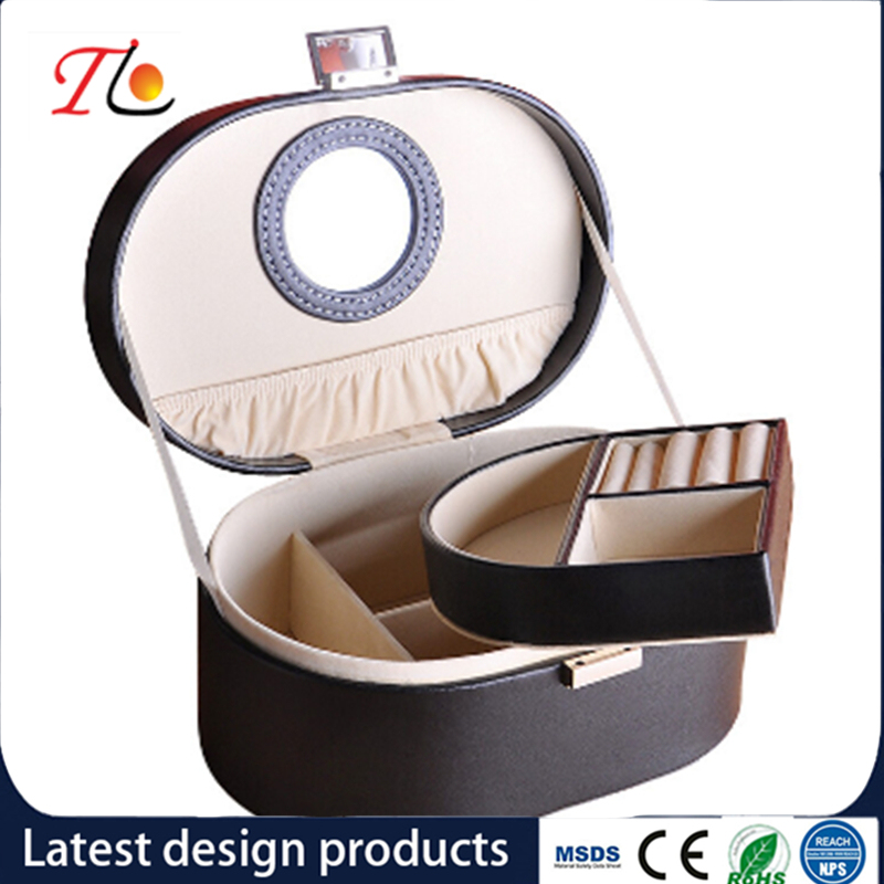 Double PU Leather Jewelry Box Packing Box with Mirror