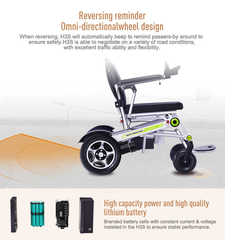 Airwheel H3s Electric Joystick Aluminum Wheelchair Foldable for Handicapped Medical Equipment