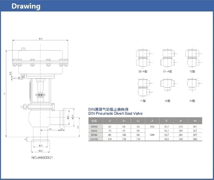 Two Way Flow Control Valve, Divert Seat Valve, Reversing Valve,