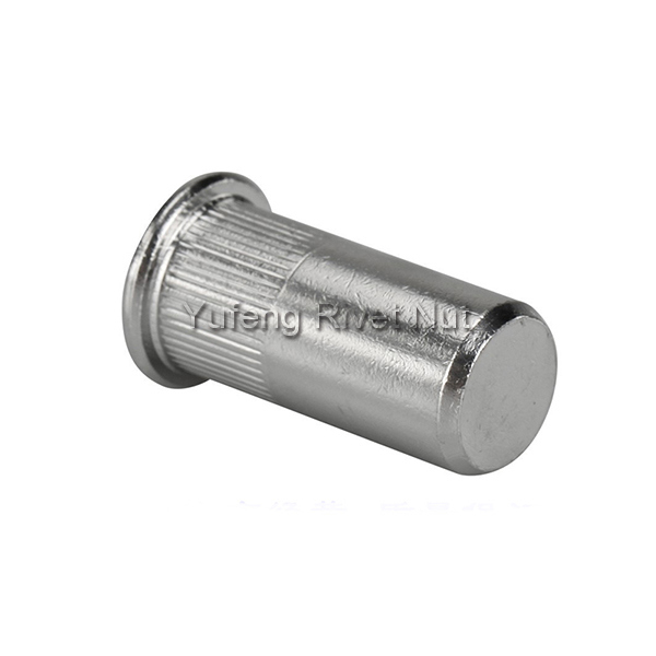 Stainless Steel Flat Head Knurled Body Closed End Rivet Nut