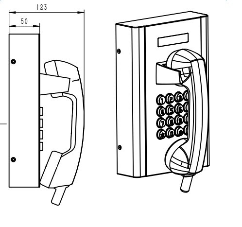 Vandal-Proof Bank Service Telephone, Rugged Hospital Telephone with LCD Display