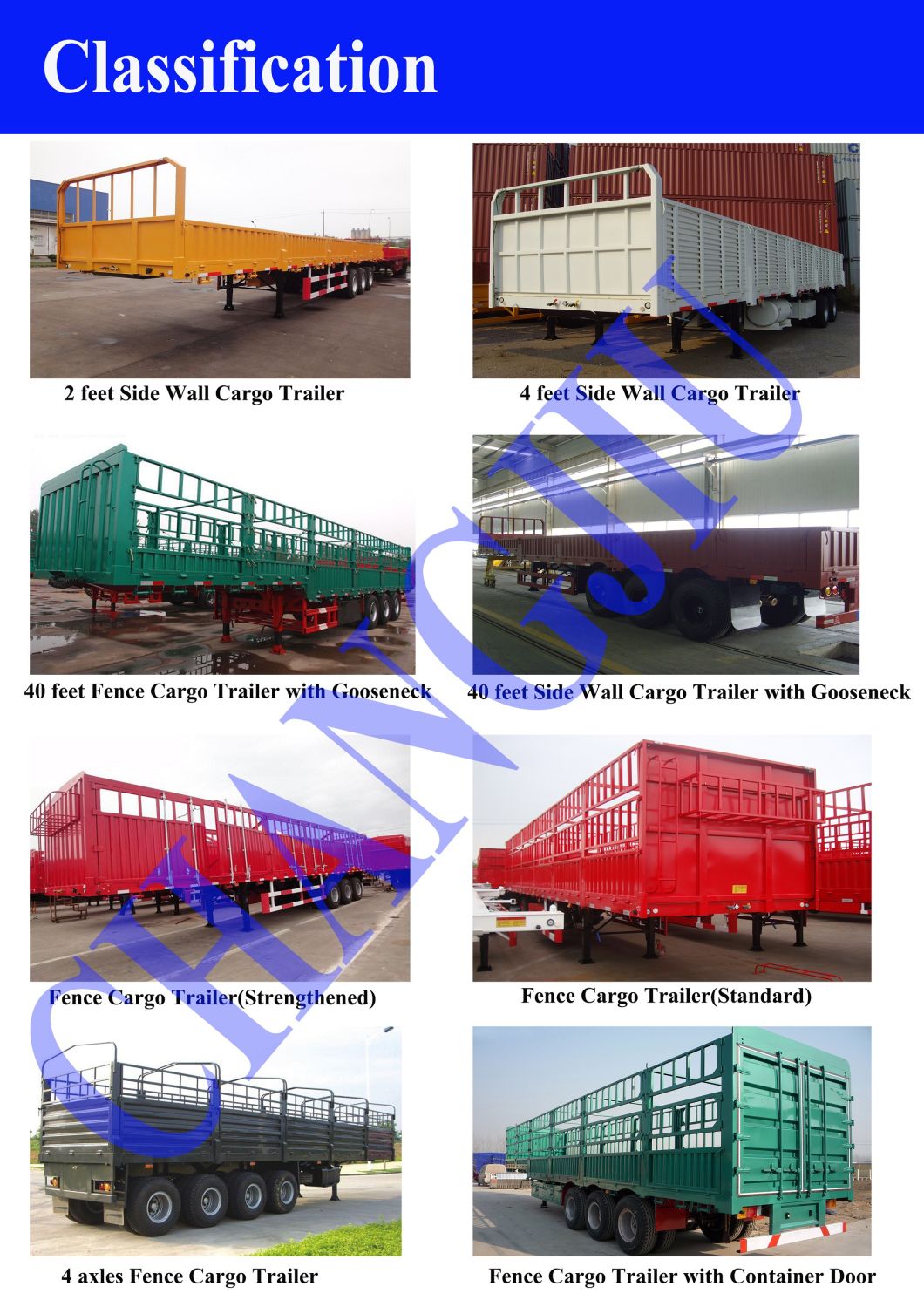 Used 20/40FT 3 Axle Container Flat Bed/Skeleton/ Side Wall/Side Fence /Side Board/Utility Cargo/Multi-Function Cargo/Cattle Livestock Wholesale Tractor Trailers