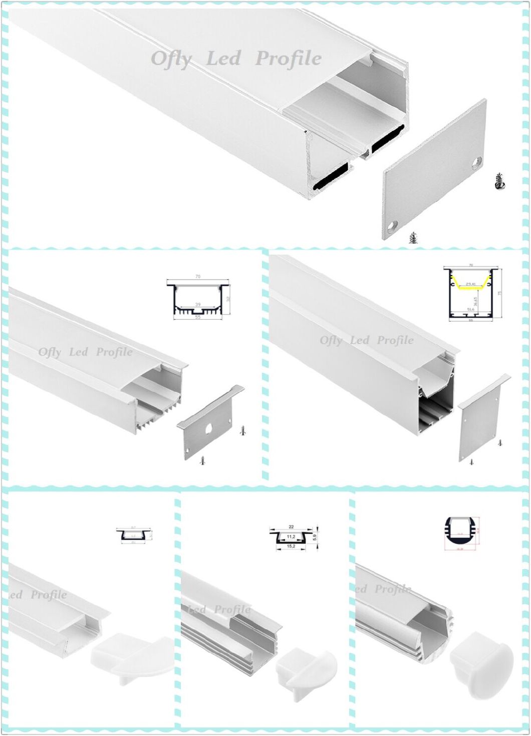 China Supplier 17.3*7mm Surface LED Aluminium Profile