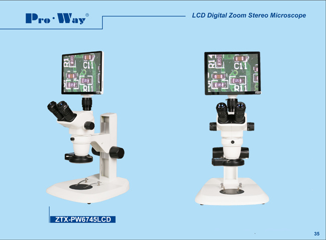 Professional Video Digital LCD Screen Zoom Stereo Microscope (ZTX-PW6745LCD)