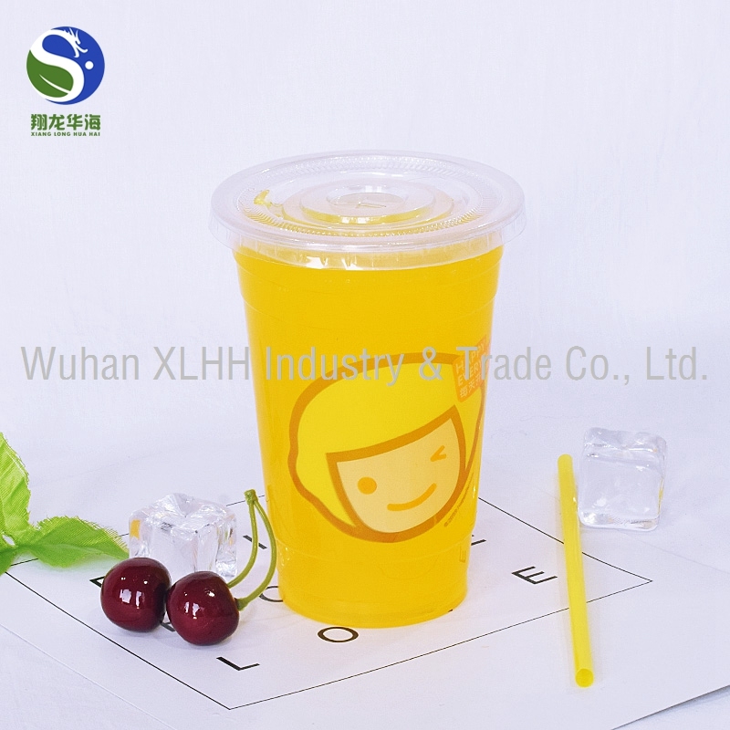 with Custom Logo Take-Away Disposable Plastic Pet Clear Cup with Lids