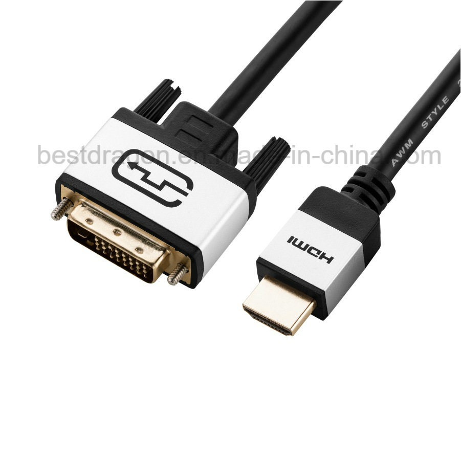 24K Gold Plated DVI to HDMI Cable DVI 24+1 Male to 1.4 V HDMI 19p Cable