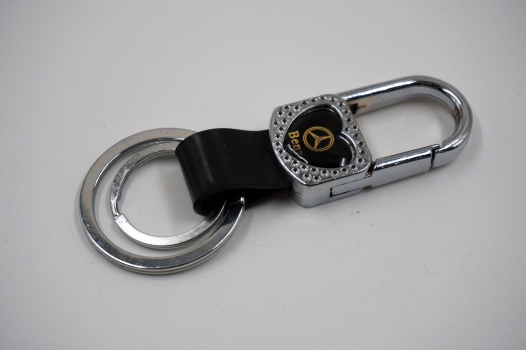 Promotional Gift Leather Key Chain with Double Rings