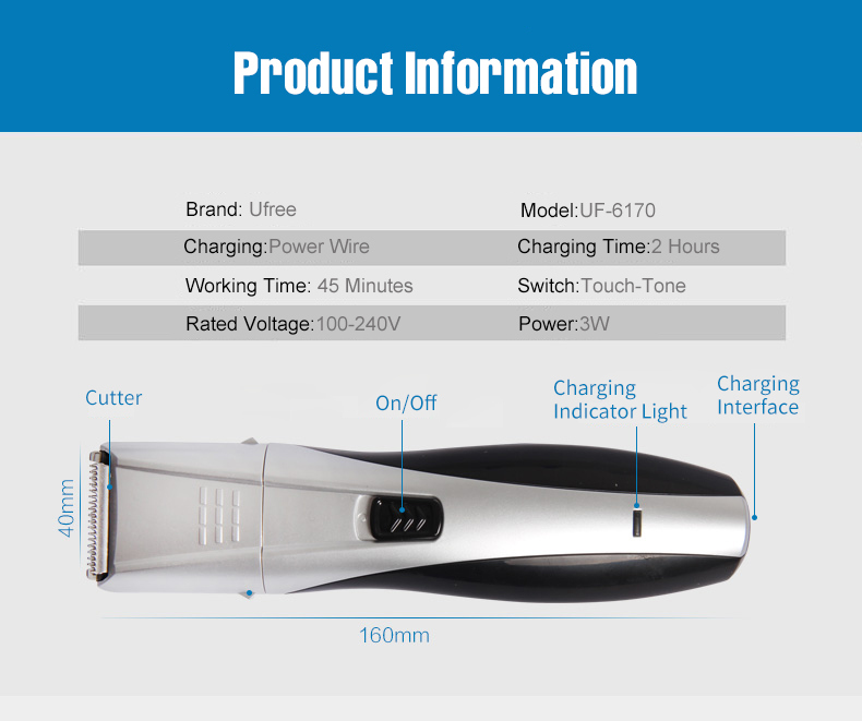 Ufree Electric Rechargeable Hair Clipper Shaver Set
