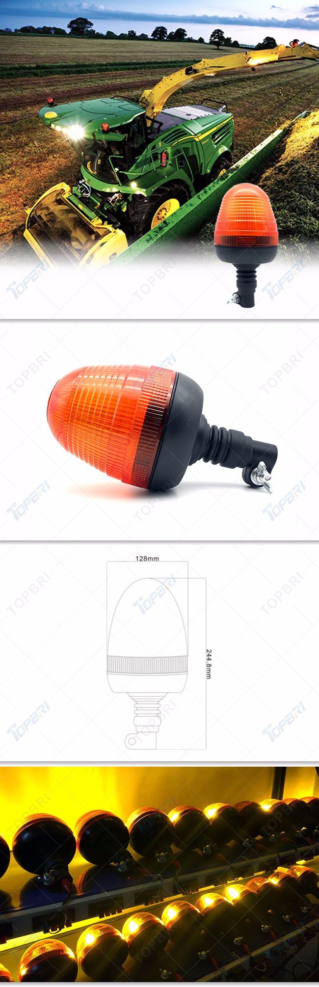 R65 18W Rotating Strobe LED Warning Beacon for Car