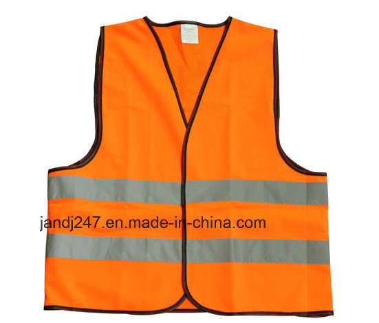 Orange Color Reflective Safety Vest with Reflective Strip