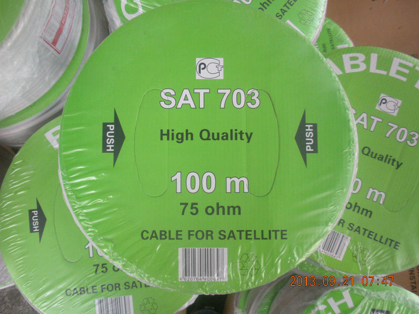 Sat703 RF Coaxial Cable RG6 for Satellite TV