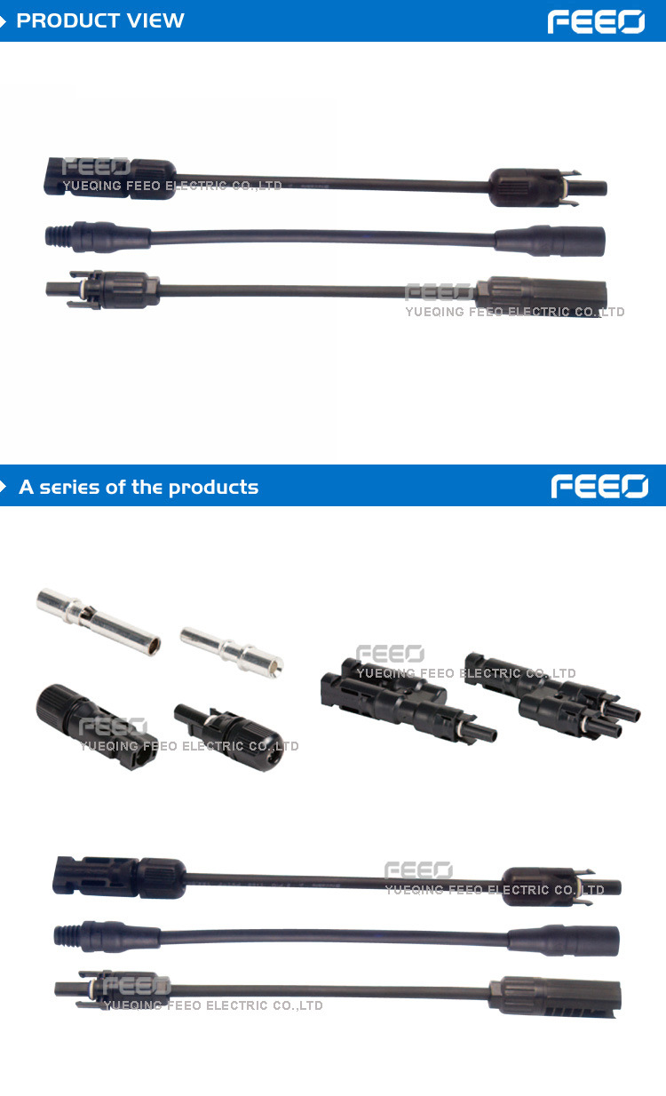 China Supplier Custom Power Connector Mc4 Extension Cable Assembly