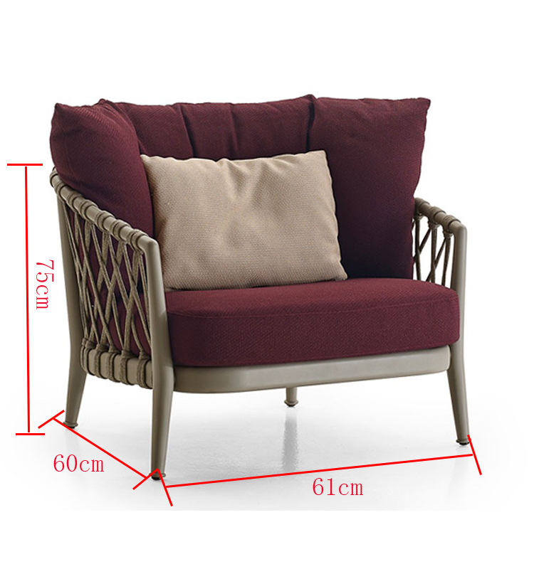 2018 Modern Leisure Outdoor Furniture Solid Wood Leg Armchair