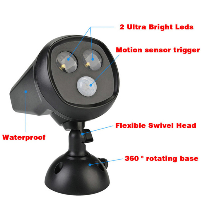 2 LED Solar Motion Sensor Light Wall Mounted Outdoor IP65 Waterproof Garden Lawn Path Security Owl Spotlight