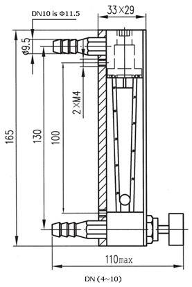 Dn10 Variable Area Glass Flowmeter