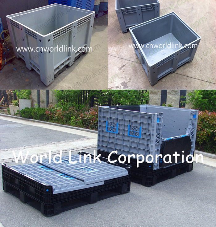 Heavy Duty Solid Stackable Closed Industry Plastic Mesh Bulk Pallet Packaging Box