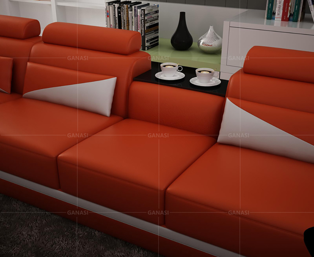 Italian Leather/Fabric Big Size Corner Sofa for Living Room