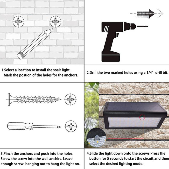 Solar Outdoor Light 48 LEDs Microwave Radar Motion Sensor Wireless Security Garden Wall Light