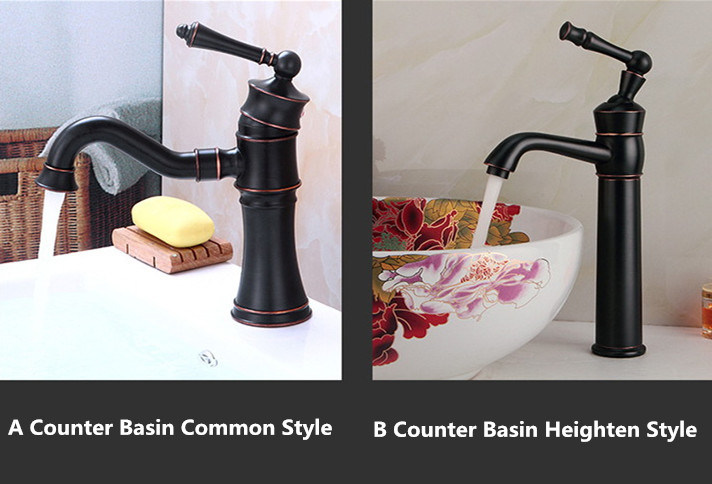 All-Copper European Single Hole Bath Counter Basin Washbasin Faucet