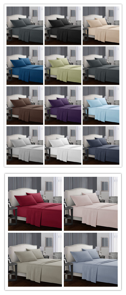 Manufacturers Satin Weave Polyester King Size Home 4PCS Bed Sheets