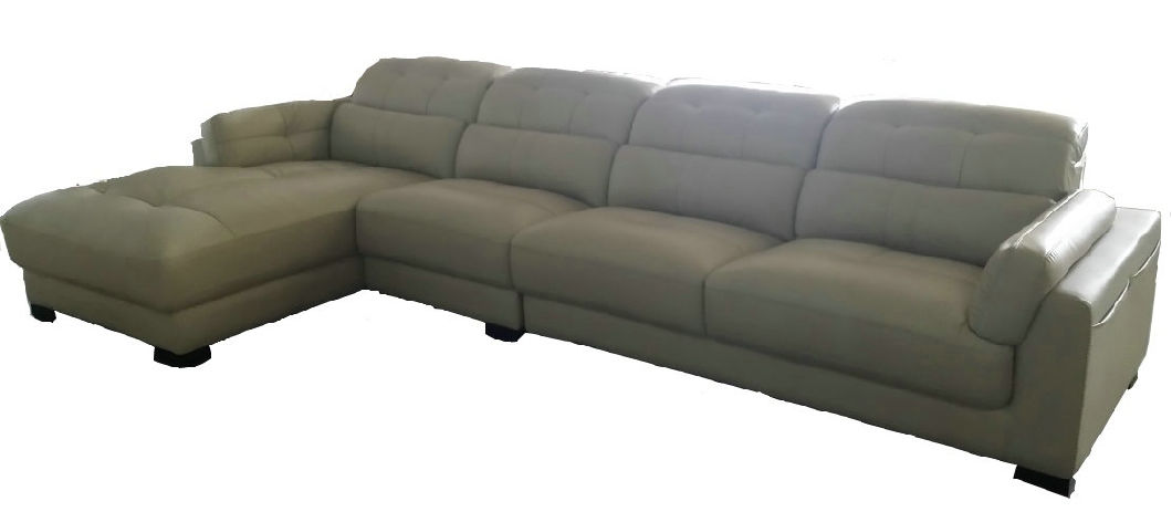 L Shape Genuine Leather Sofa for Office Furniture (B. 909)