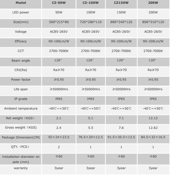 Outdoor IP65 High Power LED Street Lights 100W 150W 200W