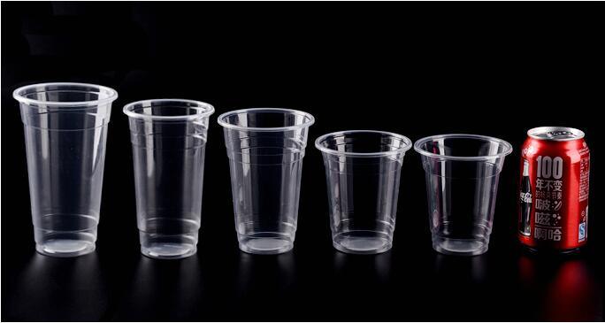 Plastic Clear Cup with Flat Lids for Iced Coffee