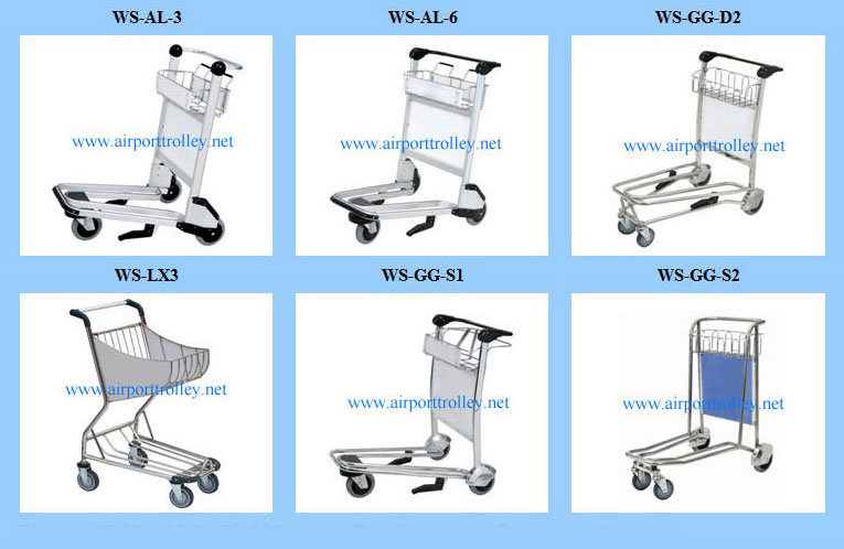 3 Wheels Airport Hand Brake Luggage Carts Trolley