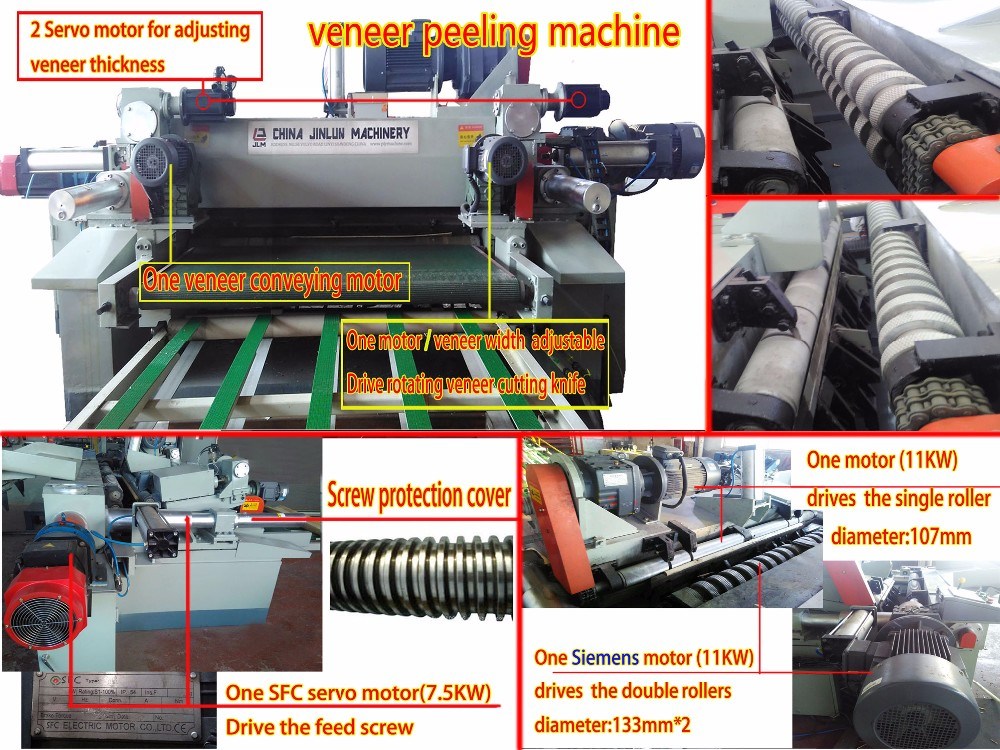 Curitiba Wood Pine Veneer Rotary Lathe in Brazil