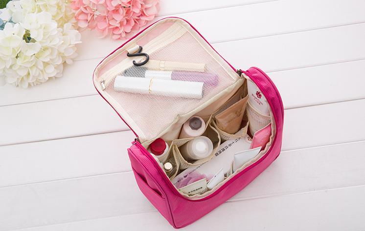 Portable Hanging Waterproof Nylon Travelling Hook Toiletry Cosmetic Makeup Bag