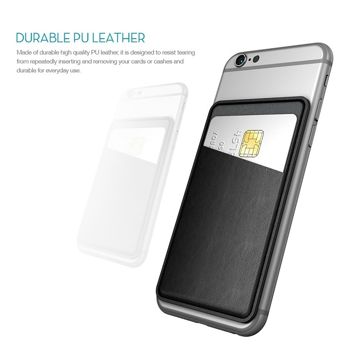 Leather Self Adhesive Credit Card Holder Sticker for Smartphone