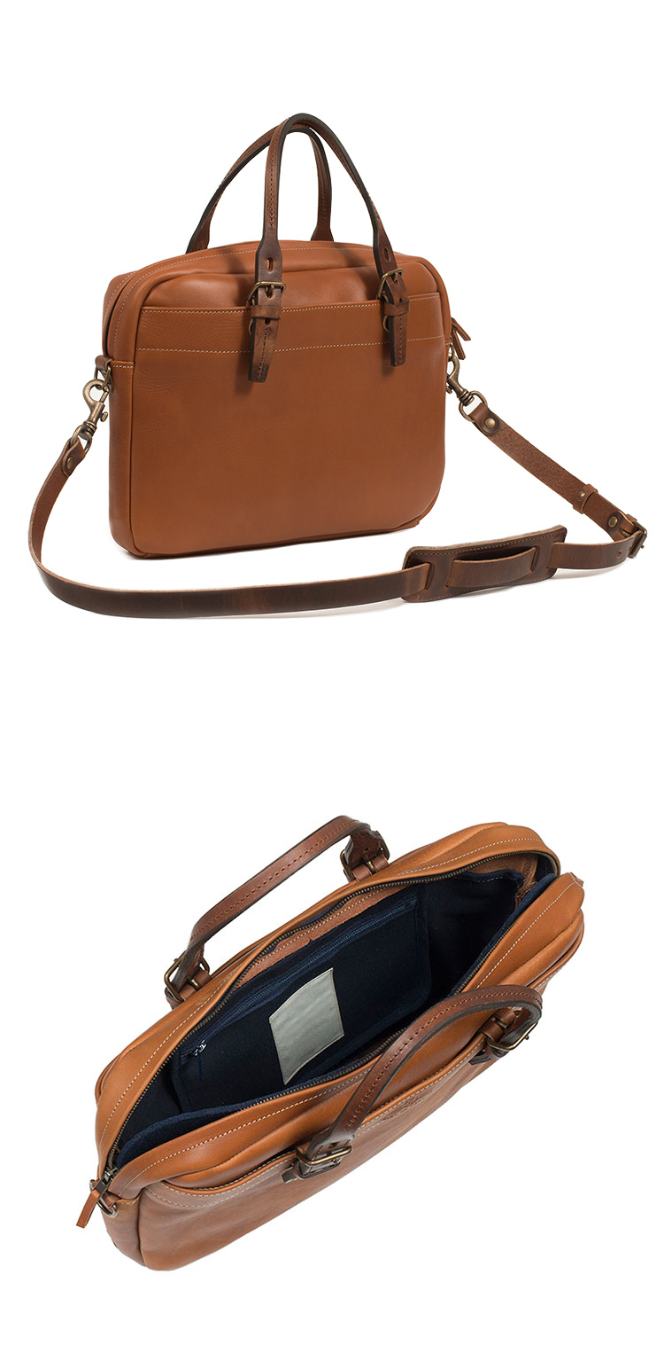 Durable Vegetable Tanned Leather Satchel Crossbody Bags