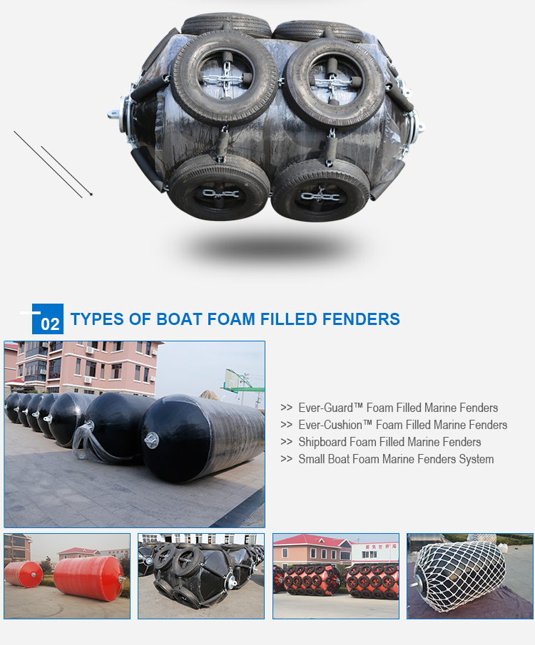 Marine Ship Dock Protection Solid Type Colorful Foam Filled Fender
