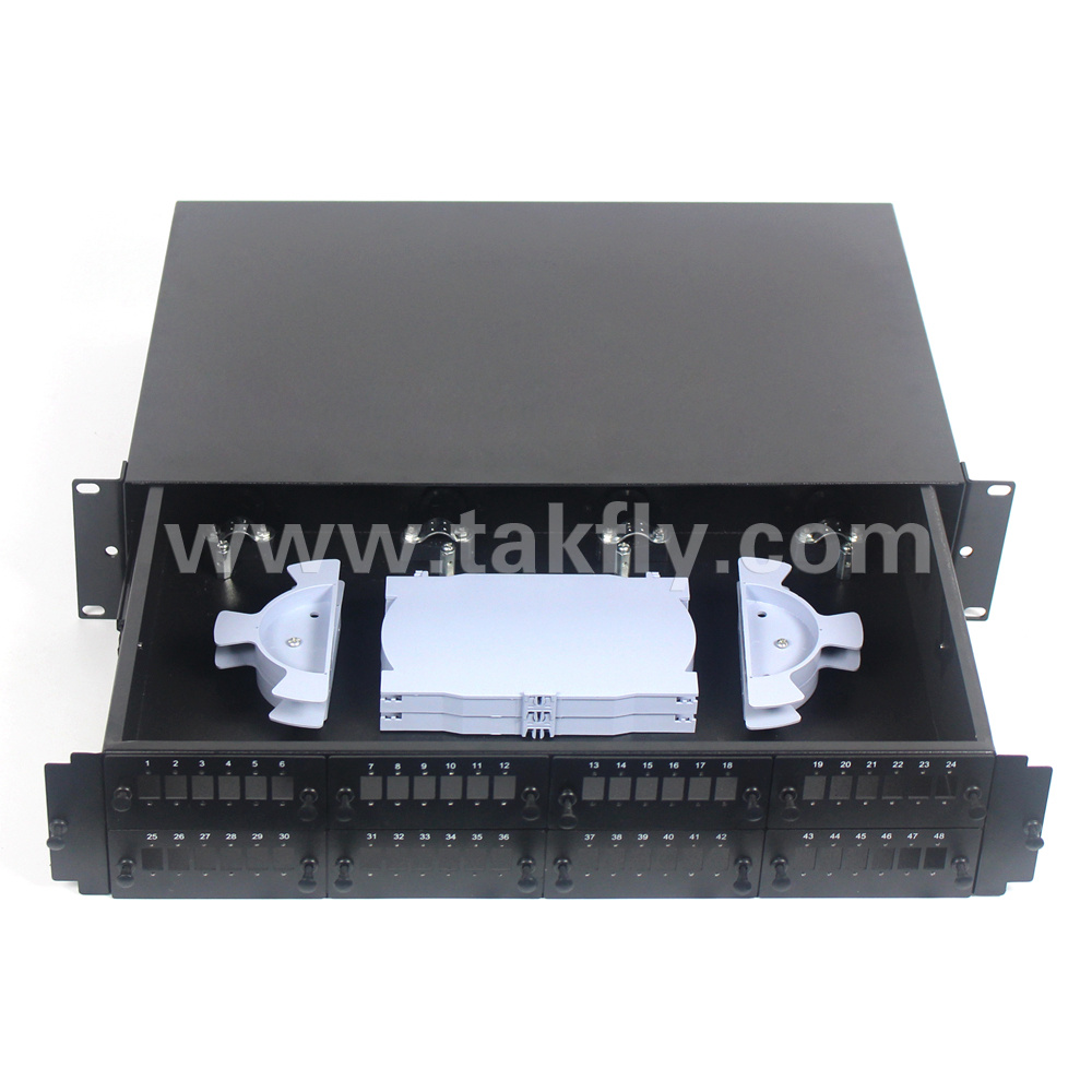 48 Sc Ports Rack Mounted Fiber Patch Panel ODF Fiber Optic Distribution Frame