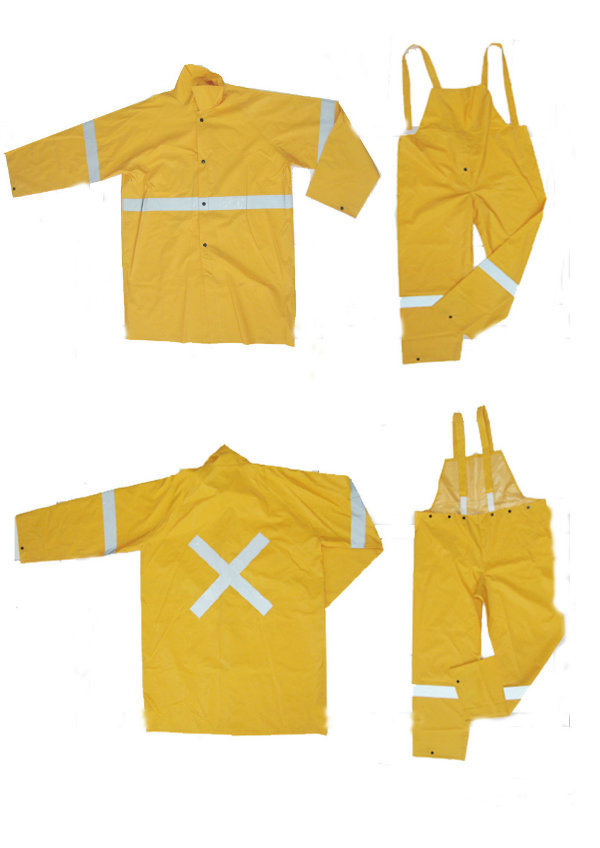 Various Yellow PVC Raincoat, Safety Rainwears, Work PVC Rainsuit, Working Raincoats, Waterproof Is Well Ventilated Raincoat