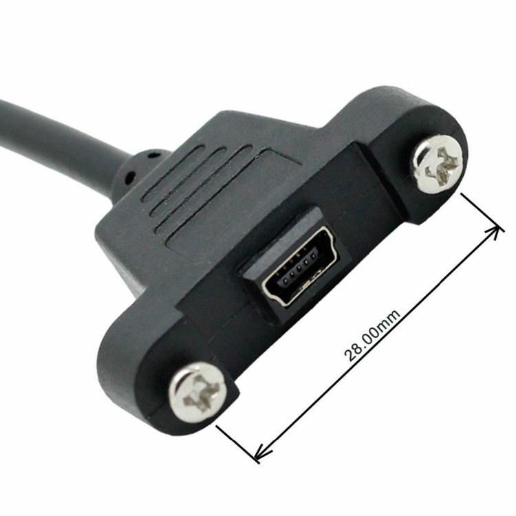 Mini USB 5pin Male to Female Extension Panel-Mount Cable