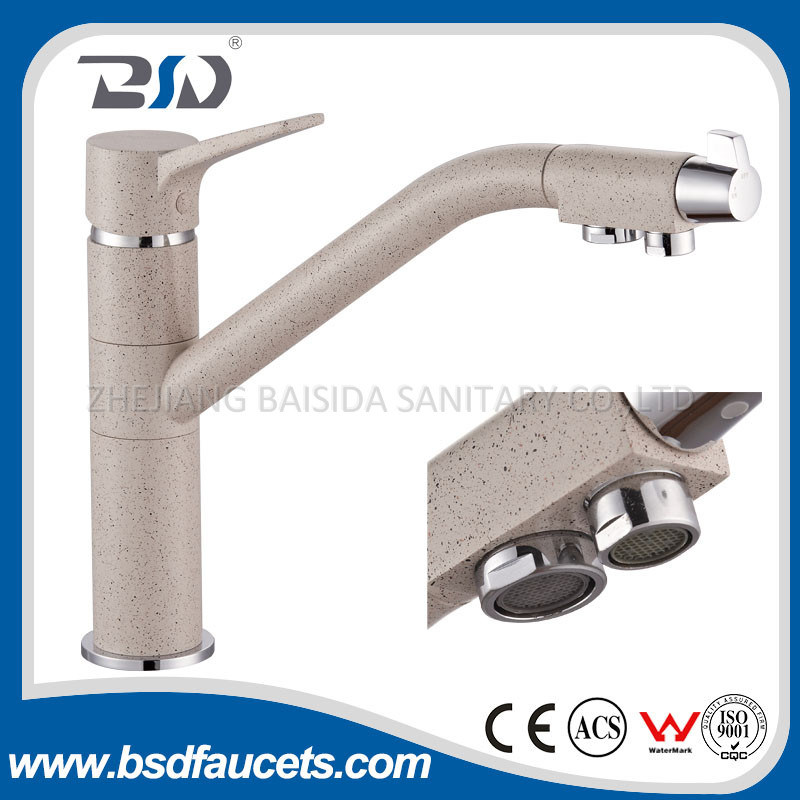 Brass Single Handle European Pure Water 3 Way Kitchen Faucet