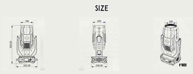 Super Spot 260W LED Moving Head Light for Stage Light